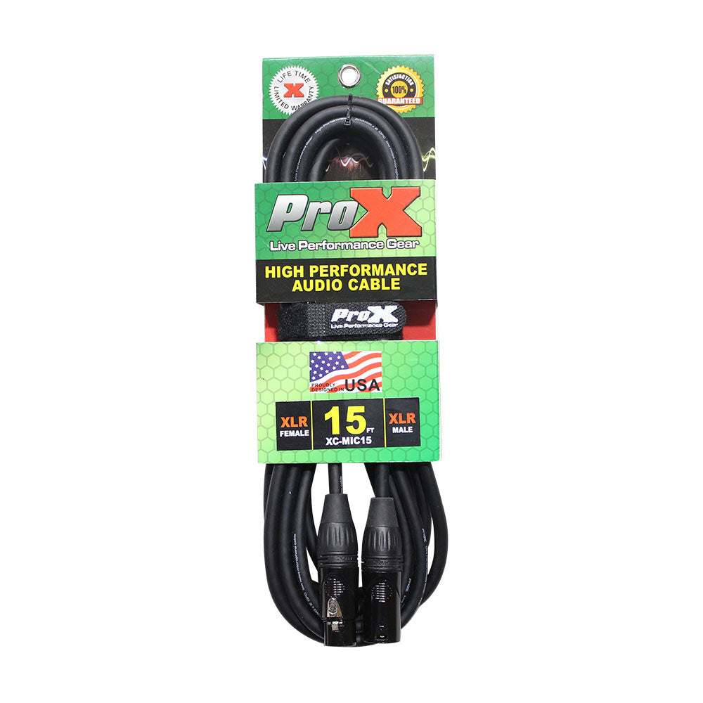 ProX XCMIC15 15FT. Mic Cable XLR-F To XLR-M