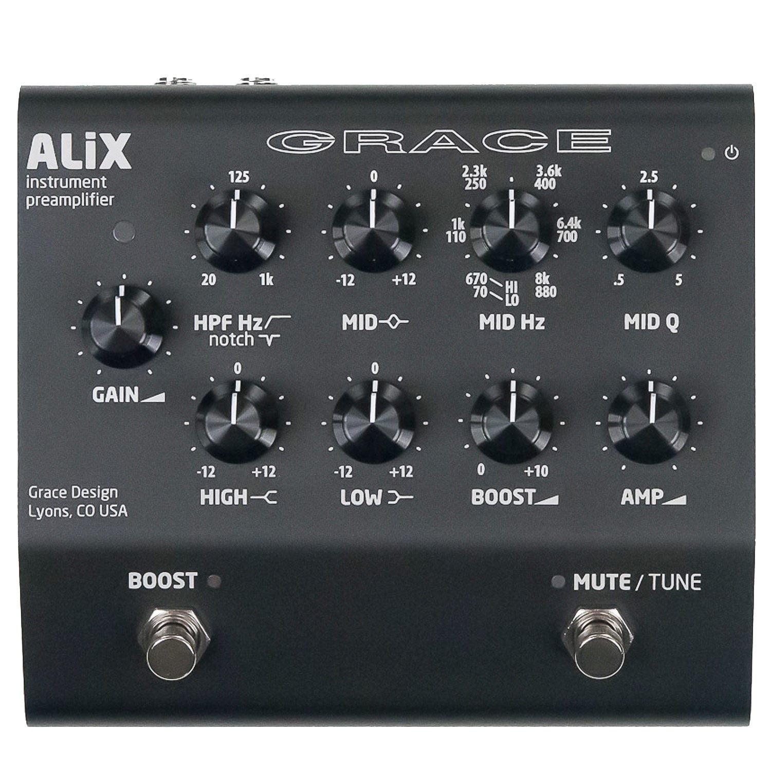 Grace Design ALiX Studio Quality Instrument Preamplifier / DI / EQ / Boost (Black)