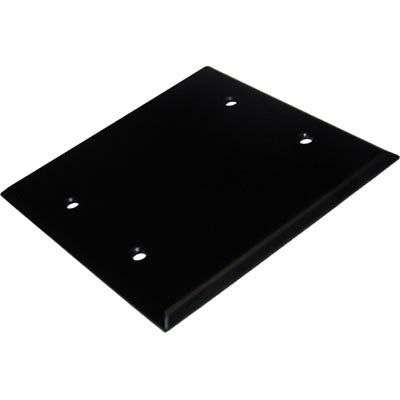 Whirlwind WP2B/0 Two Gang Blank Wall Plate - Black
