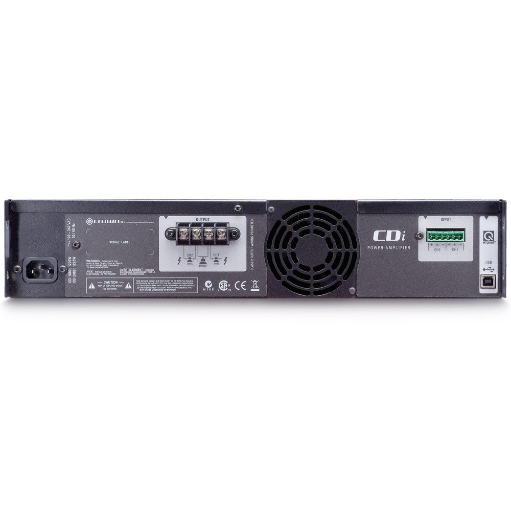 Crown CDi 2000 Solid State Two-channel Power Amplifier with EQ & Delay (800W per channel @ 4 Ohms)