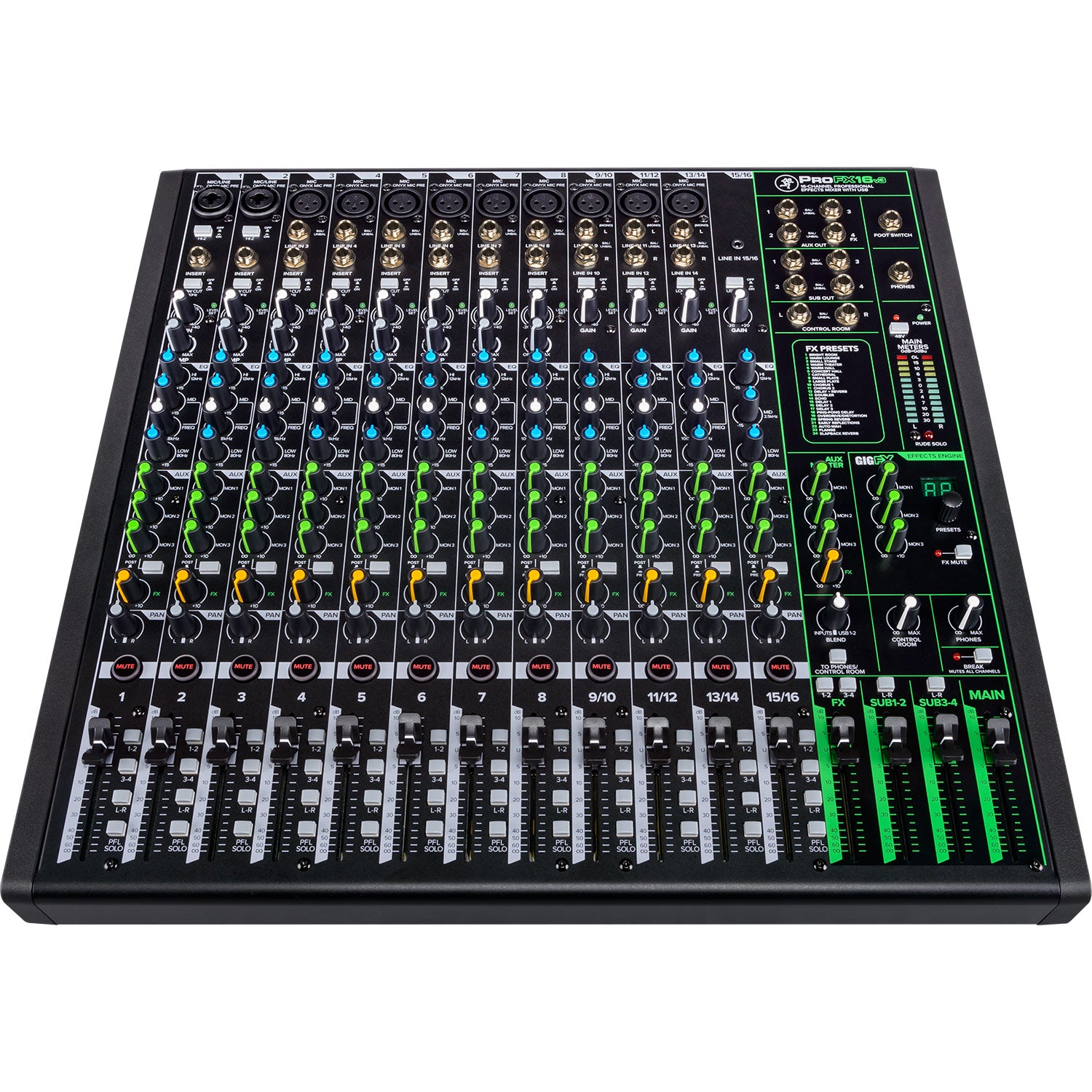 Mackie ProFX16v3 16 Channel 4-Bus Professional Effects Mixer With USB