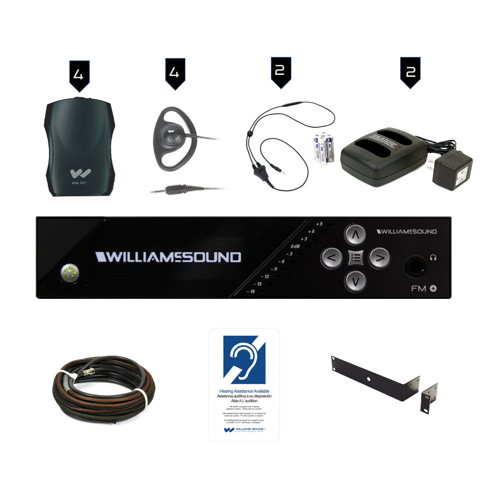 Williams AV FM 557 PRO D FM Plus Large-Area Dual Assistive Listening System w/ R37 Receivers