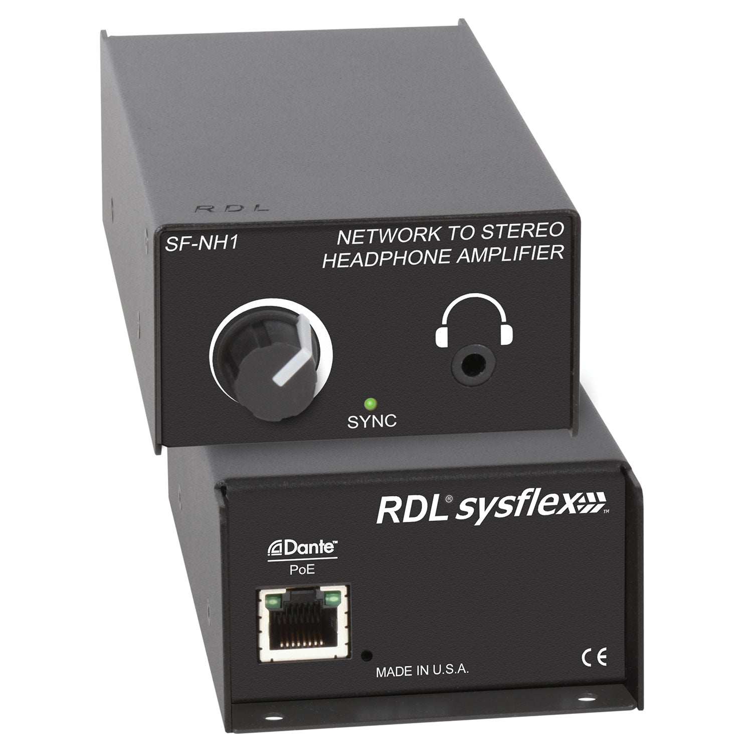 RDL SF-NH1 SysFlex Dante Network to Stereo Headphone Amplifier