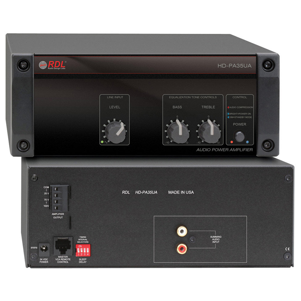 RDL HD-PA35UA HD Series 35 Watt Power Amplifier (25/70/100 Volt)