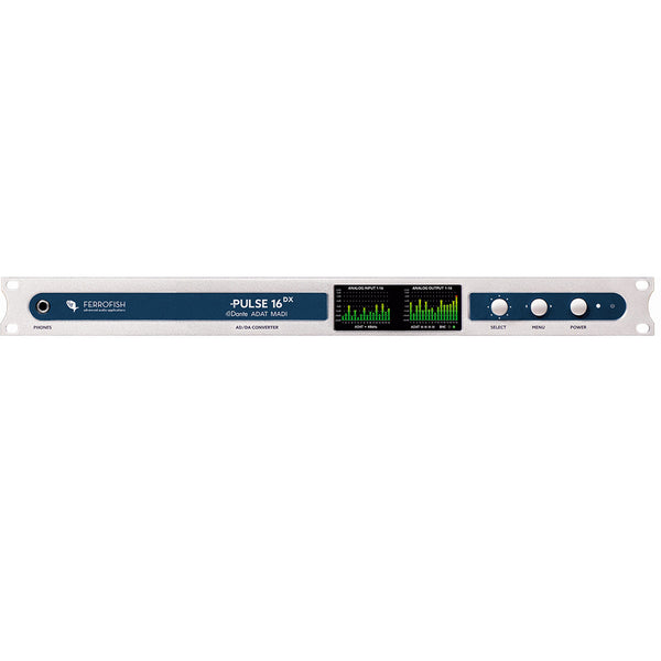 Ferrofish PULSE16 DX - 16x16 Channel Analog to ADAT/MADI/Dante Audio Converter (with +24dBu Option)