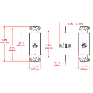 RDL DS-BNC/DC Insulated Double BNC Jack on D Plate - Stainless Steel - Custom Engraving Option