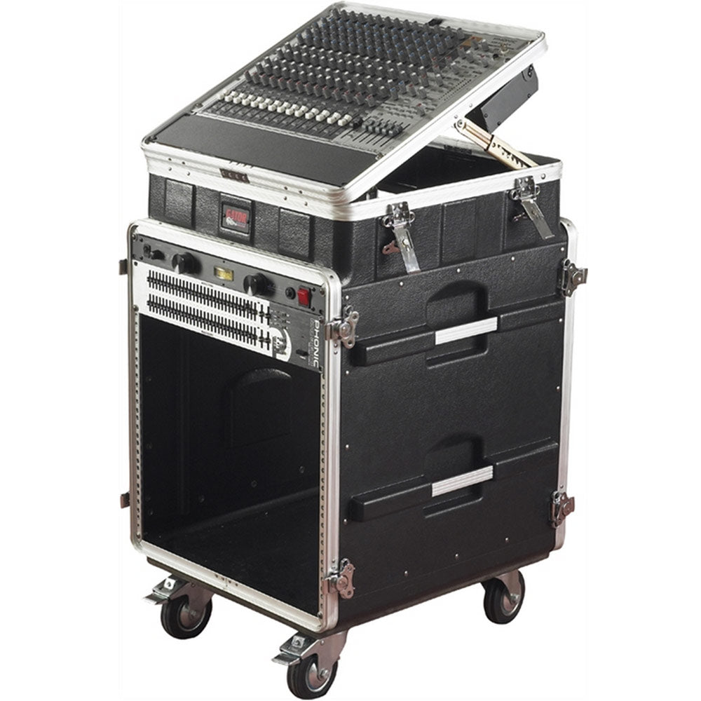 Gator GRC-10X12 PU Polyethylene Pop-Up Console Rack with 10-Space Top over 12-Space Bottom