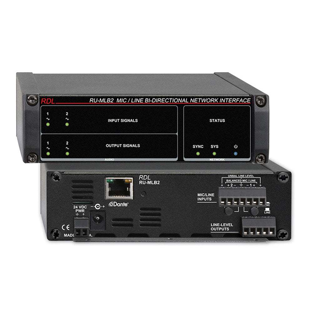 RDL RU-MLB2 Mic/Line Bi-Directional Dante Network Interface