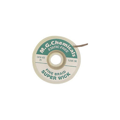 MG Chemicals 425 Super Wick - Fine Braid Desoldering Wick (1/12 Inch / 5 Foot Spool)