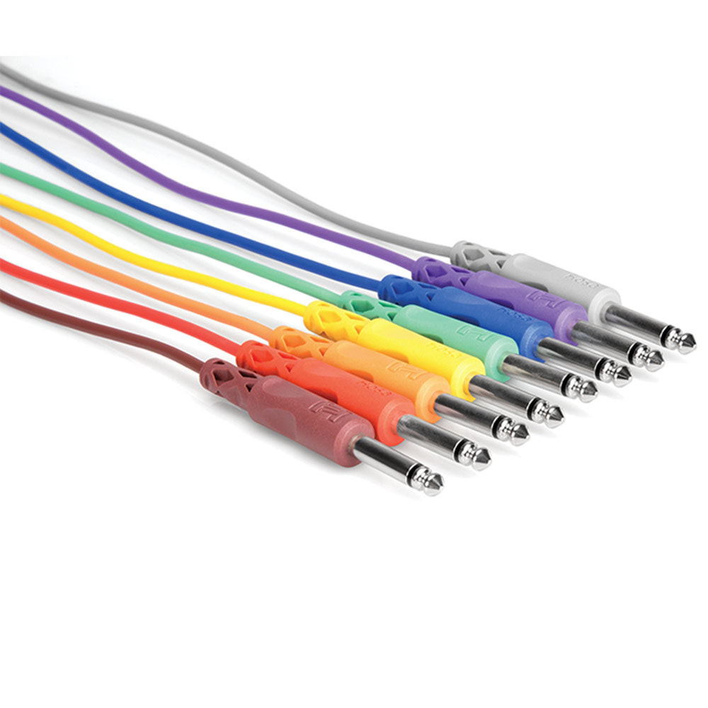 Hosa CPP-830 1/4" Patch Bay cable Set 1 feet (Set of 8)