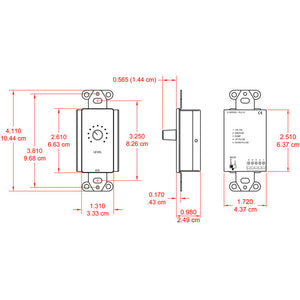 RDL DS-RLC10 Remote Level Control in Decora Wall Plate (Stainless) - Custom Engraving Option