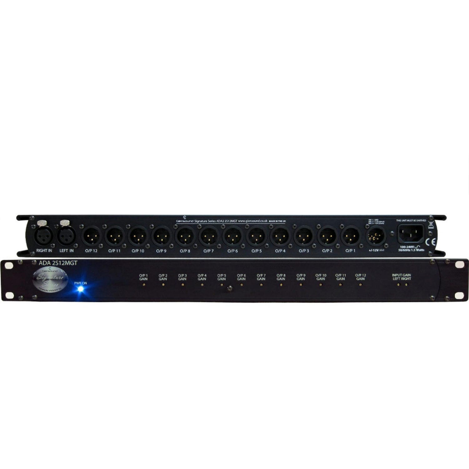 Glensound Signature ADA 2S12MGT - 1 Stereo In/12 Mono Outputs Transformer Isolated Distribution Amp