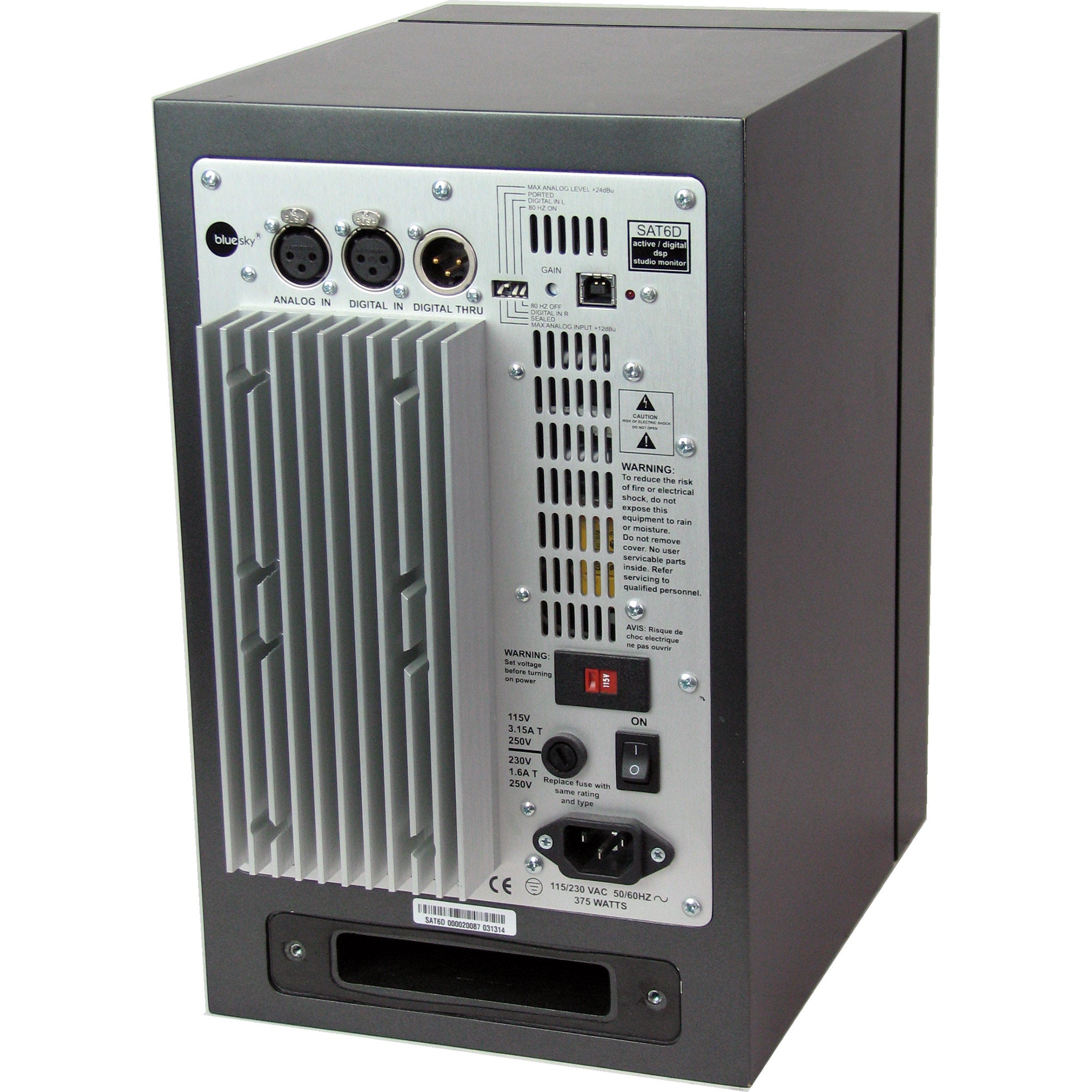 Blue Sky SAT 6D 2-Way Active Studio Monitor (with Analog/AES Inputs) - B-Stock