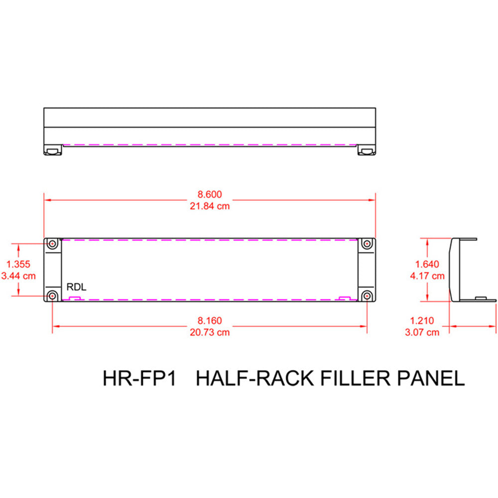 RDL HR-FP1 HALF-RACK Filler Panel
