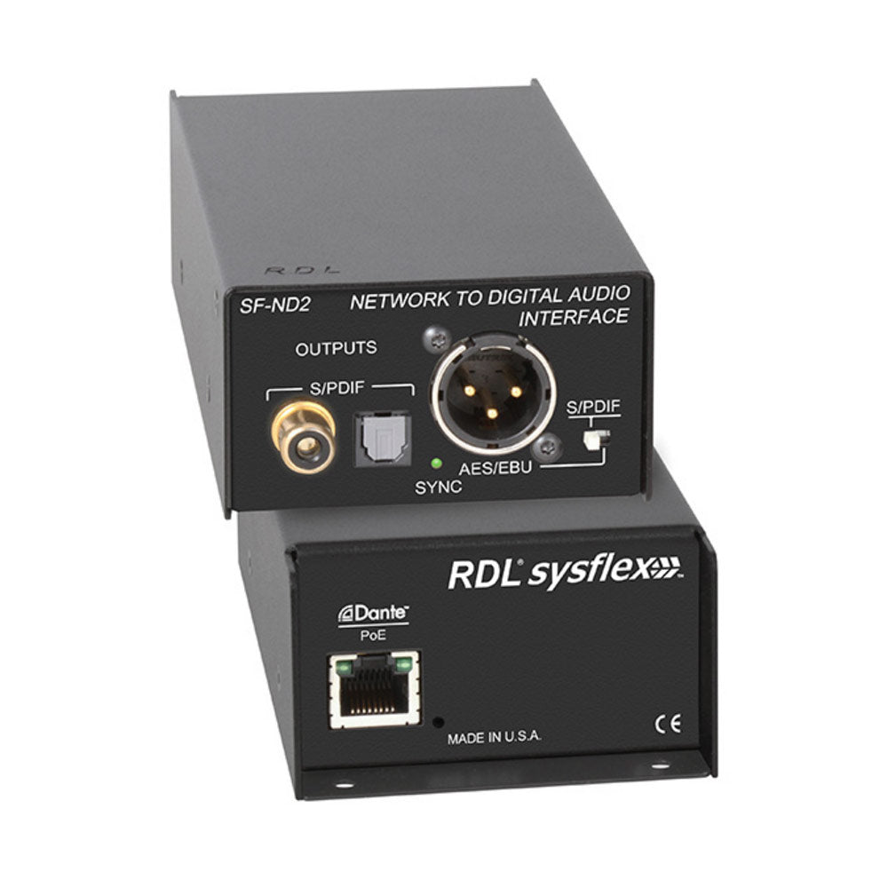 RDL SF-ND2 SysFlex Dante Network to Digital Audio Interface