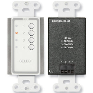 RDL D-RC4ST 4-Channel Remote Source Selector for ST-SX4 (White) - Custom Engraving Option