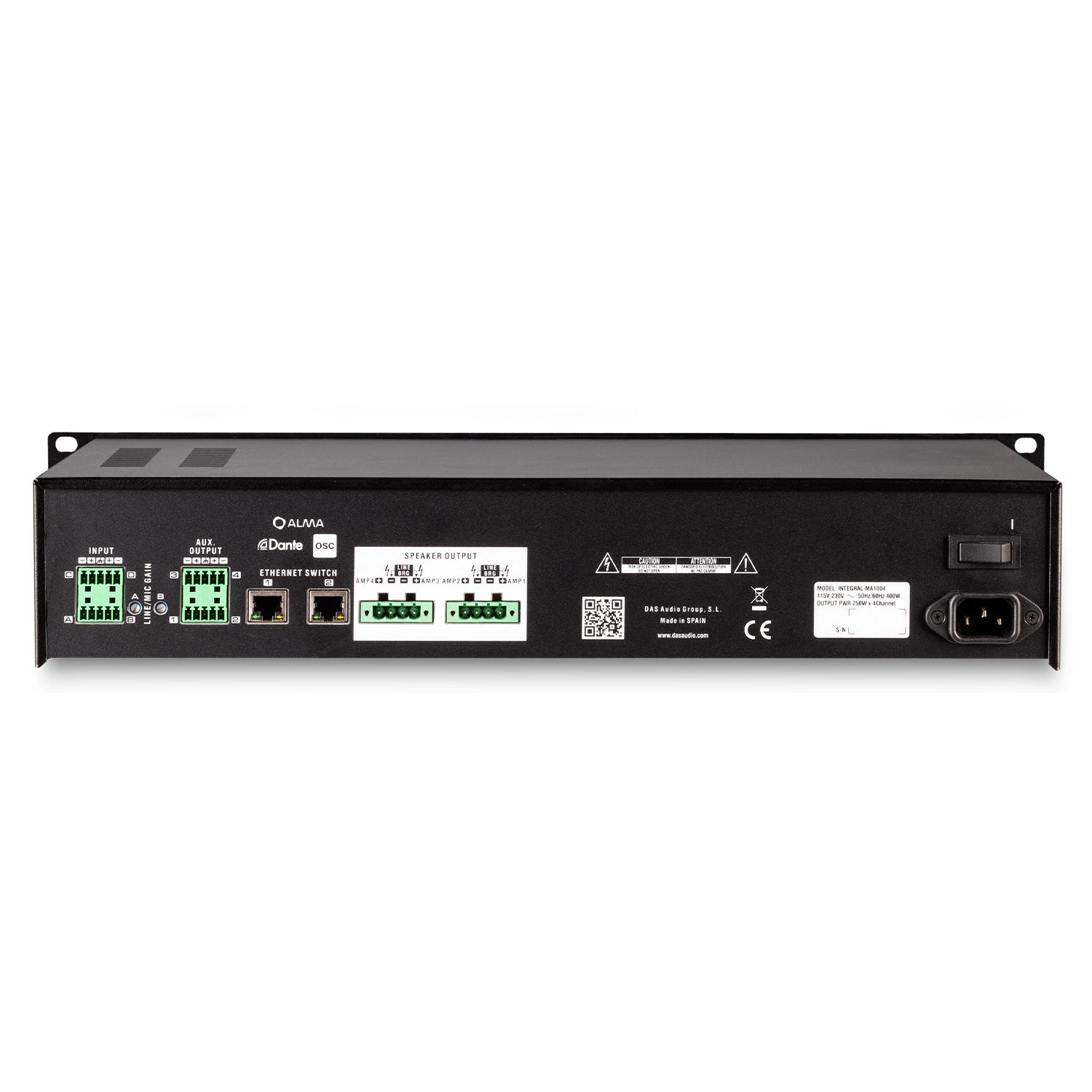 DAS INTEGRAL-MA1004 - 4-Channel Matrix Amplifier with Dante