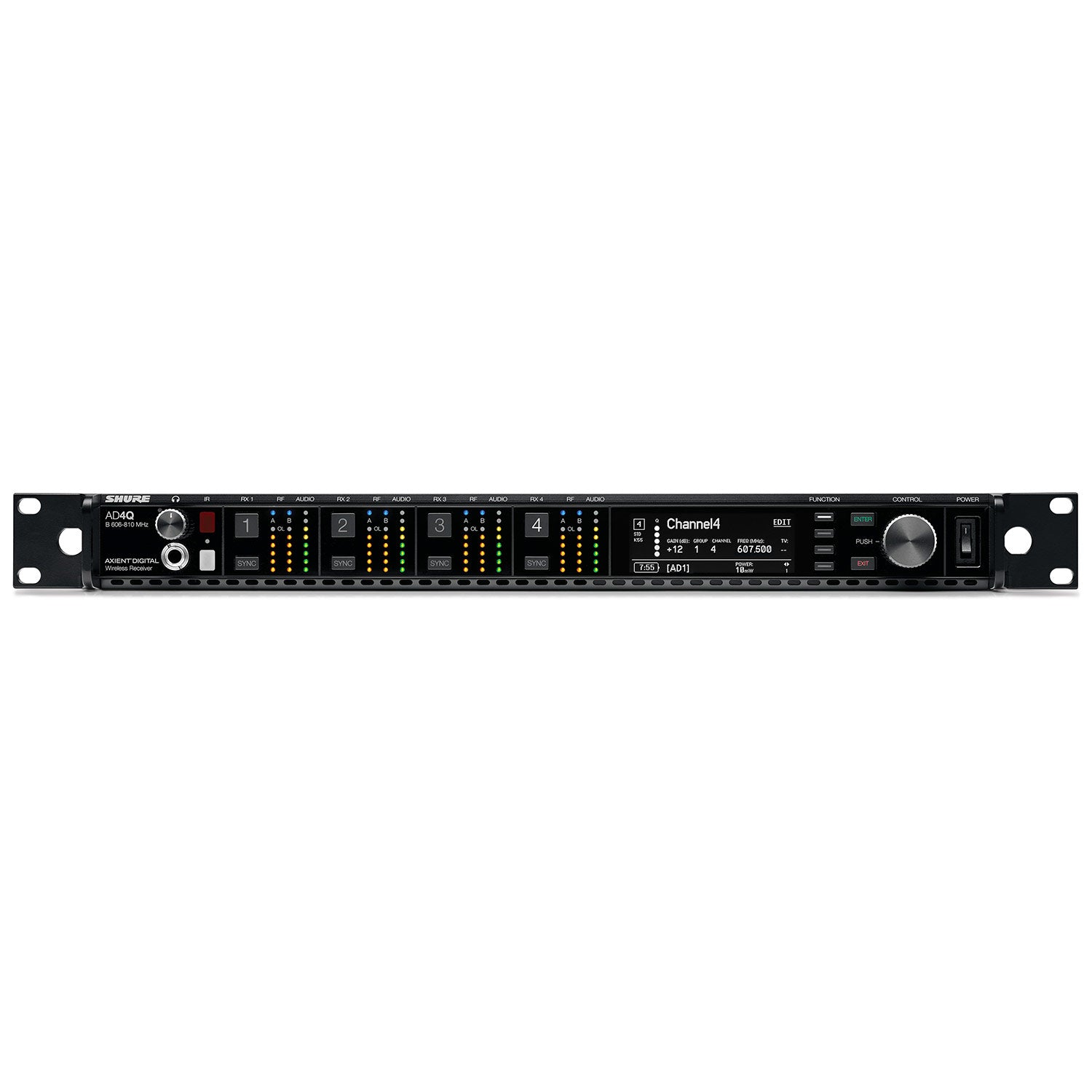 Shure AD4Q-DC Axient Digital Quad-Channel Receiver (A Band 470-636 MHz)