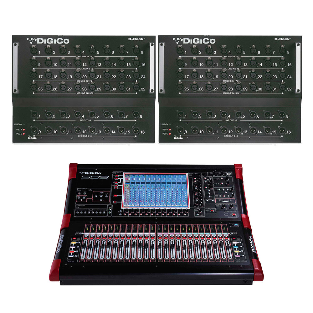 DiGiCo X-SD9-2P-ST-RP-RP - SD9 Digital Mixing Bundle - D-Rack Pack Install Package with BNC MADI and ST Optical