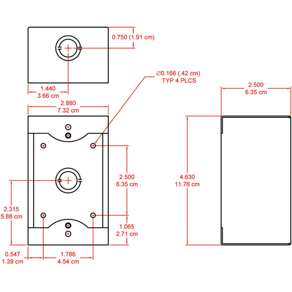 RDL-SMB-1B Surface Mount Box for Single Decora Panel Unit (Black)