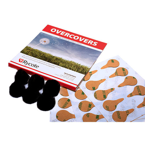 Rycote 75538 Overcover Pack (6 Fur Discs / 30 Stickies) - Black