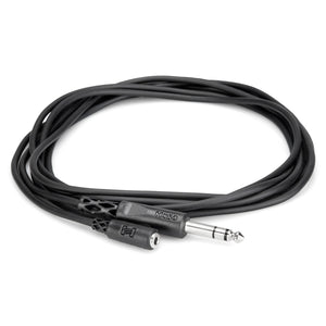 Hosa MHE-325 Headphone Adaptor Cable, 3.5 mm TRS to 1/4 inch TRS, 25 feet