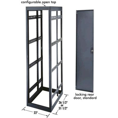 Middle Atlantic MRK-3726 37 Space 26 Inch Deep Steel Rack with Locking Rear Door