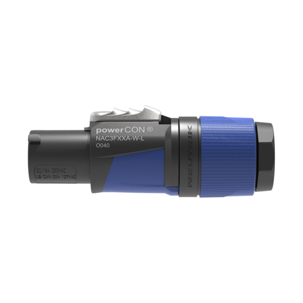 Neutrik NAC3FXXA-W-L - PowerCON Locking AC Mains Input Cable Connector (Blue)