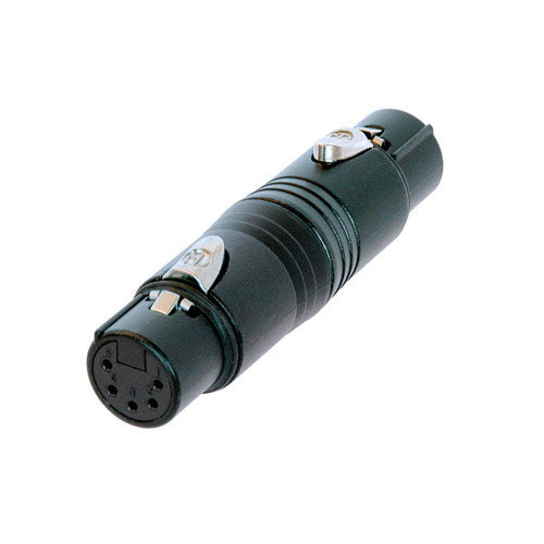 Neutrik NA5FF-B XLR5F to XLR5F Barrel Adapter (Black)