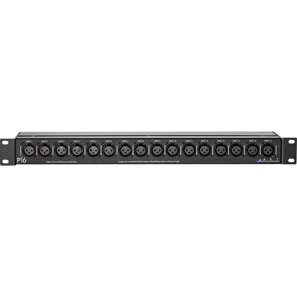 ART P16 Rackmount 16 Point XLR Patch Bay/Input Panel
