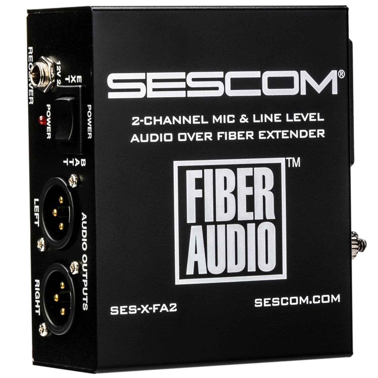 Sescom SES-X-FA2 Portable Battery Operated 2-Channel Mic & Line Level Audio Over Single Fiber Extender Kit