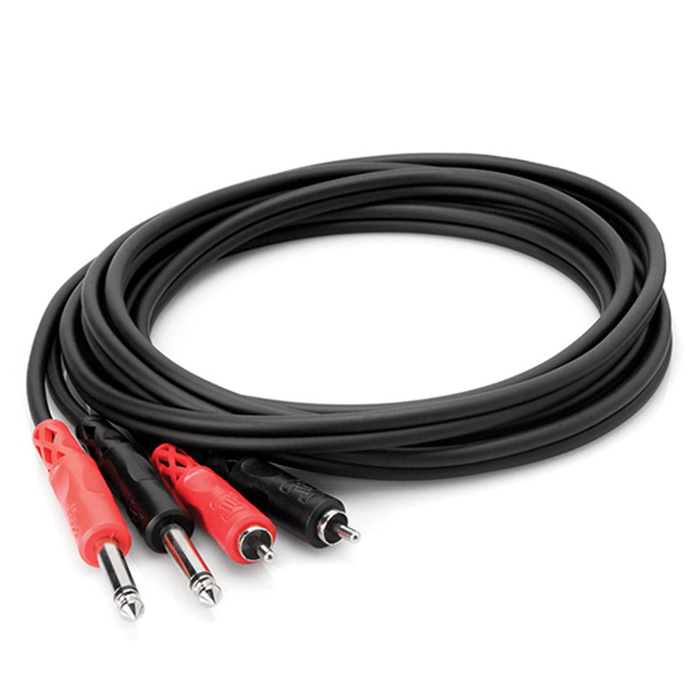 Hosa CPR-201 Dual 1/4 inch TS to Dual RCA Stereo Interconnect Cable, 3.3 feet