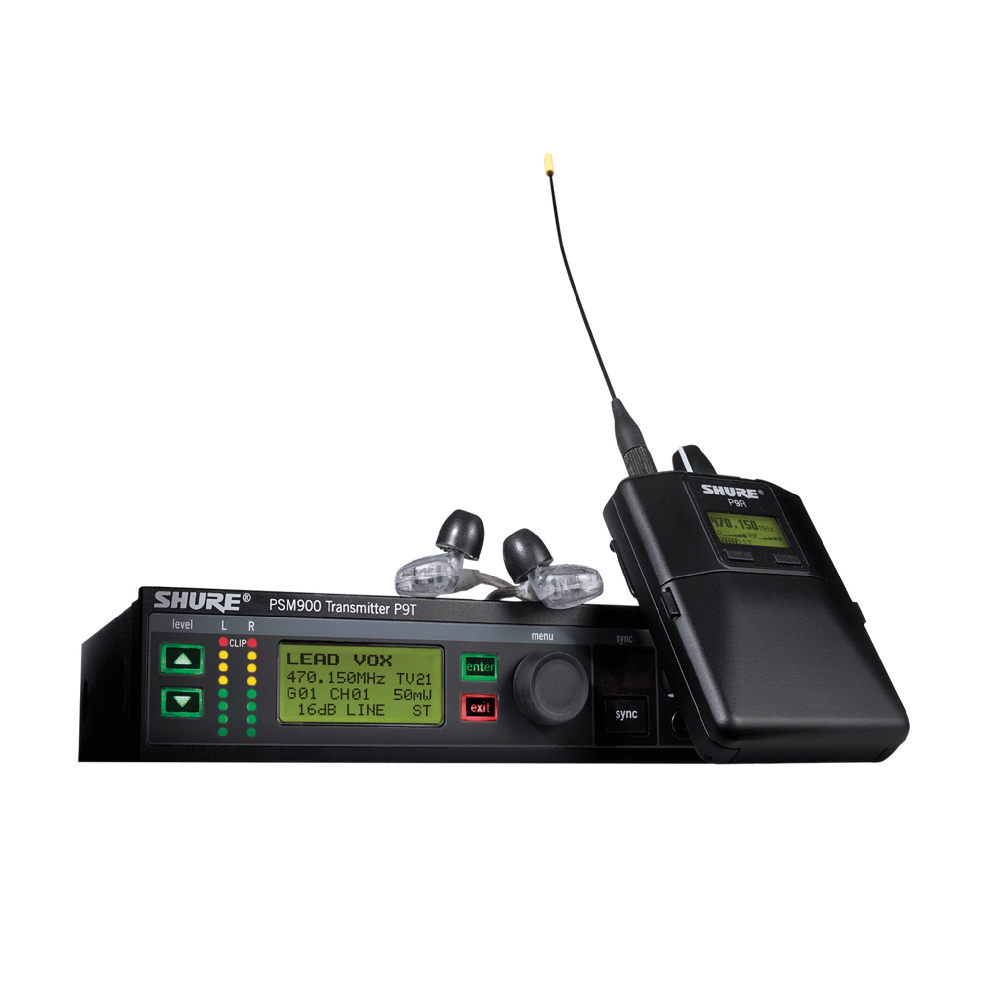 Shure P9TRA+425CL - PSM900 In-Ear Monitor System with SE425 Earphones (L6 Band - 656-692 MHz)