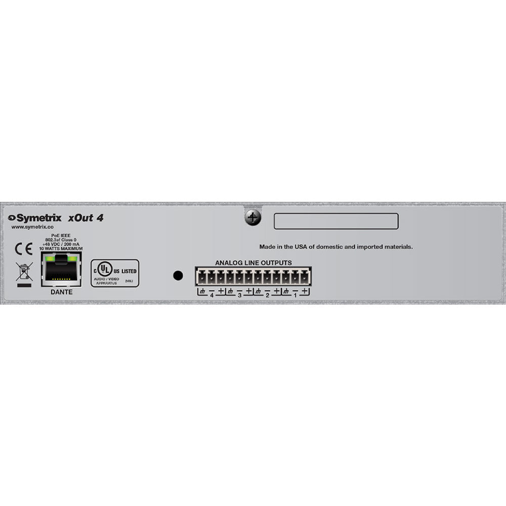 Symetrix xOut 4 Dante to 4-Channel Output Interface