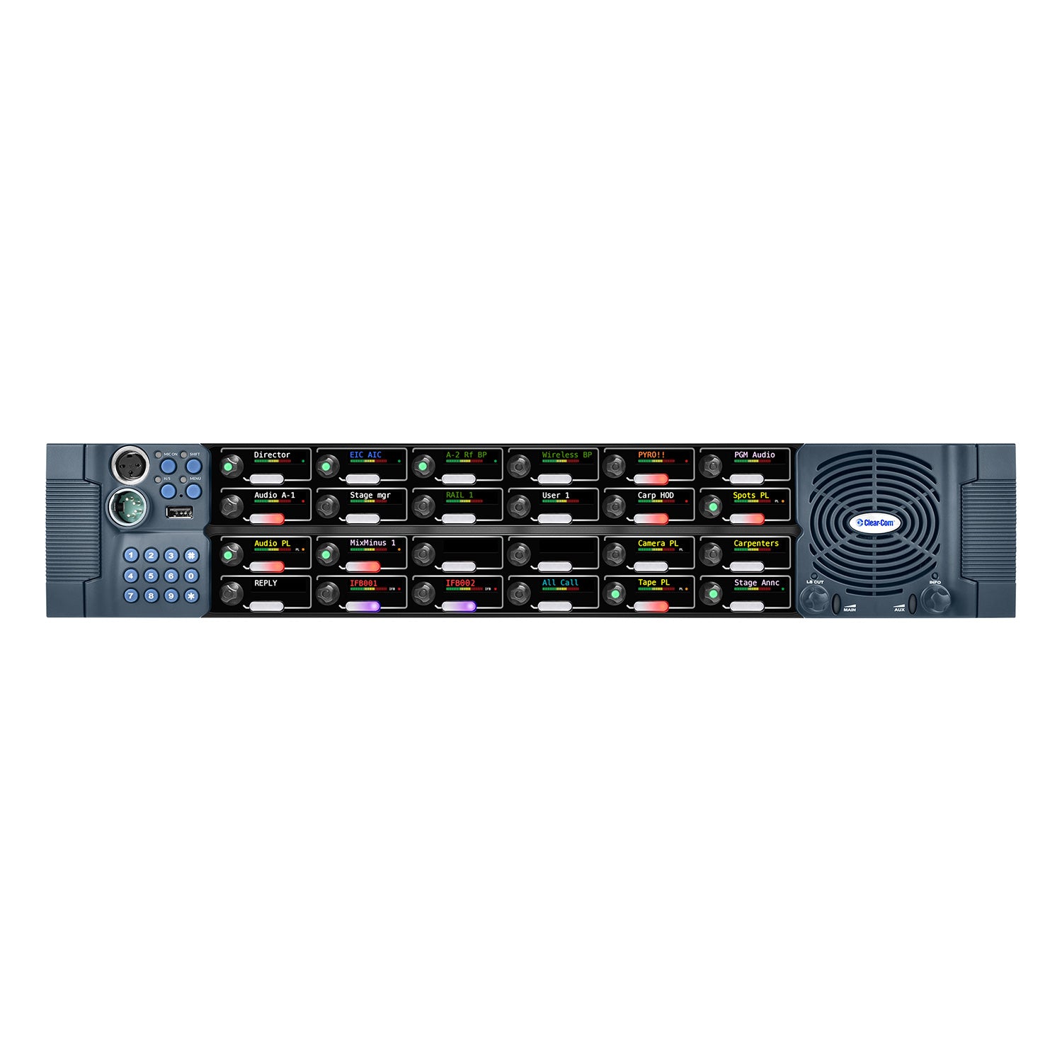 Clear-Com VI-PNLB-24R-X4 - 24-Rotary Control IrisX Panel for Eclipse HX or Arcadia (XLR4M)