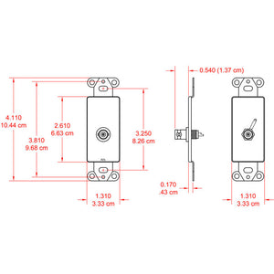 RDL DS-BNCC BNC Jack on D Plate - Solder type - Stainless Steel - Custom Engraving Option