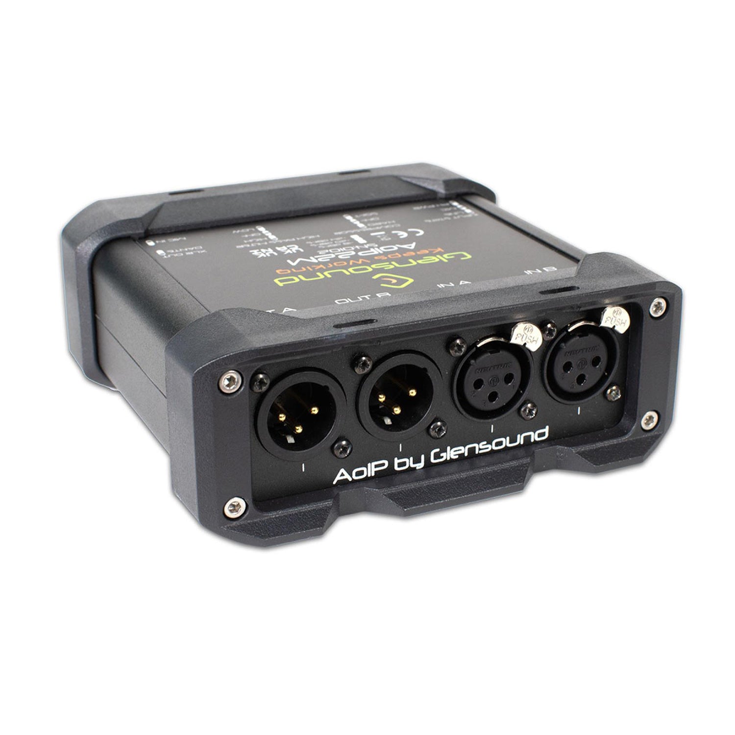Glensound AoIP22M - Two Channel Dante Mic Amp With 2 Channel Return