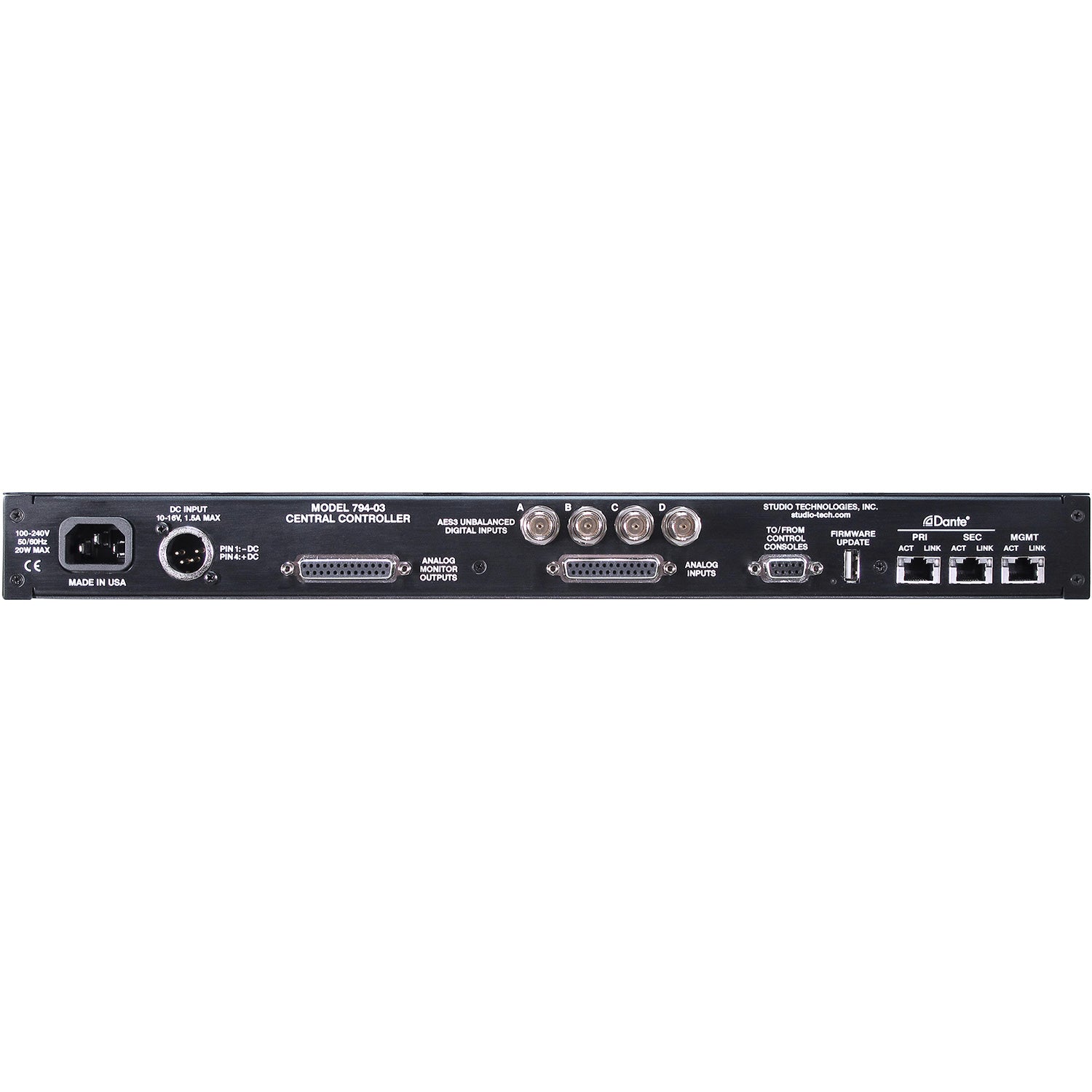 Studio Technologies Model 794-03/795 - StudioComm Monitor Controller System (Analog / Dante / Unbalanced AES)