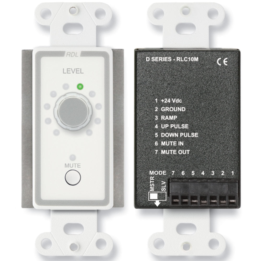 RDL D-RLC10M Remote Level Control in Decora Wall Plate with Mute (White)