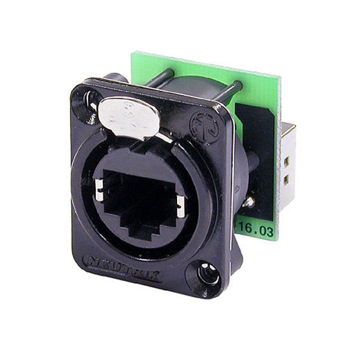 Neutrik NE8FDP-B-D EtherCON Cat5 D Series Receptacle (Black/No Screws)