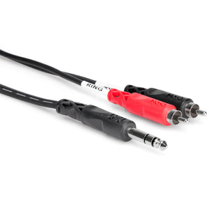 Hosa TRS-201 Send/Return 1/4" - 2 RCA cable 3.3 feet
