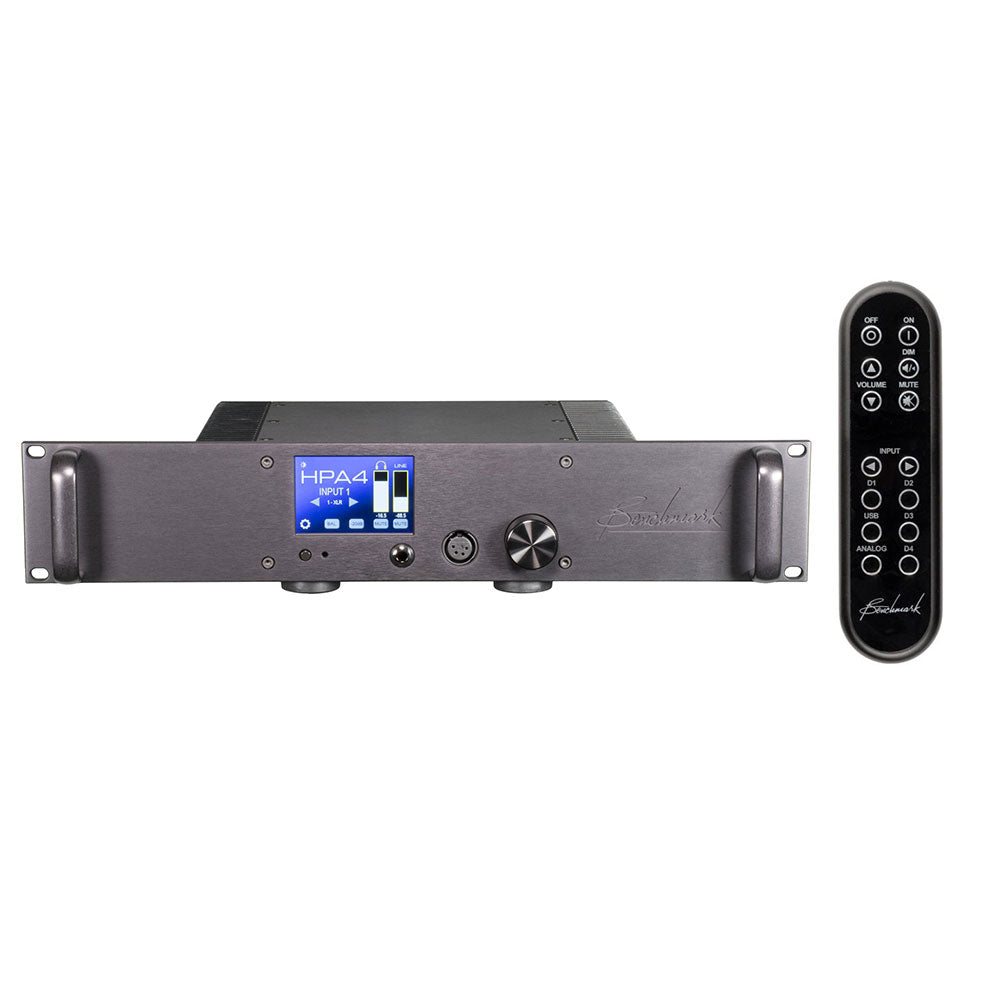 Benchmark HPA4 High-Quality Headphone Amplifier (Black Rack Mount with Remote Control)