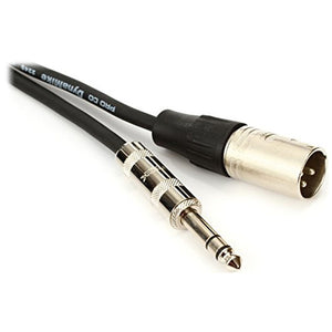 Pro Co BPBQXM-5 Excellines XLR Male to 1/4" TRS Patch Cable (5 Foot)