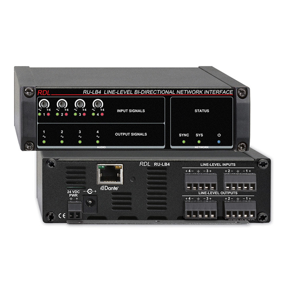 RDL RU-LB4 Line-Level Bi-Directional Dante Network Interface
