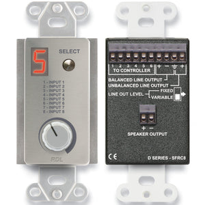 RDL DS-SFRC8 Room Control Station for SourceFlex System (Stainless) - Custom Engraving Option