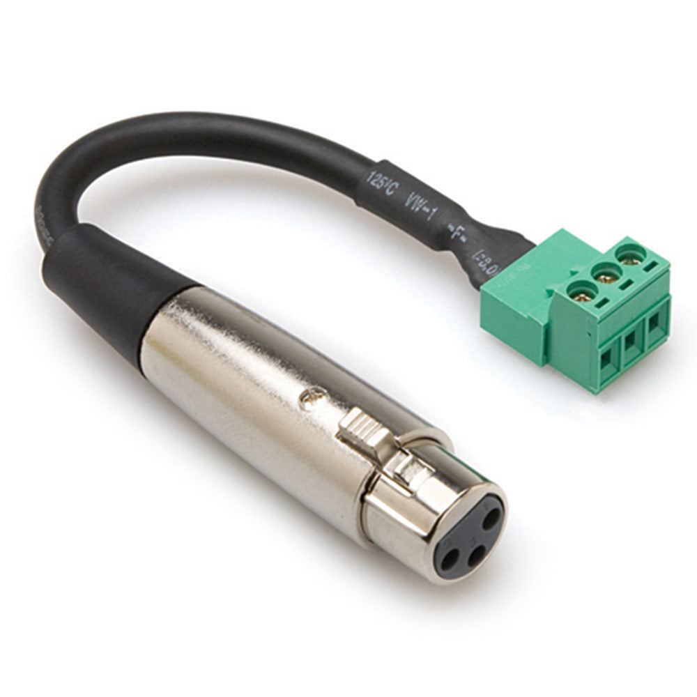 Hosa PHX-106F-BULK Low-voltage Adaptor, XLR3F to PHX3M, 6 inches