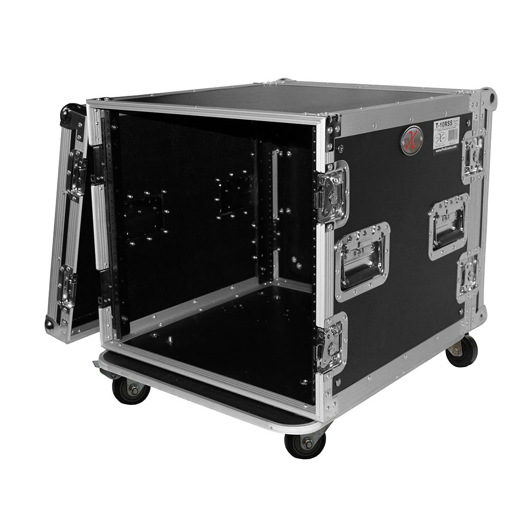 ProX T-10RSS - 10U Vertical Rack, 4" Blue Casters