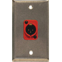 Whirlwind WP1/1MW 1 Gang Stainless Steel Wallplate - For 1 Whirlwind WC3M Male XLR