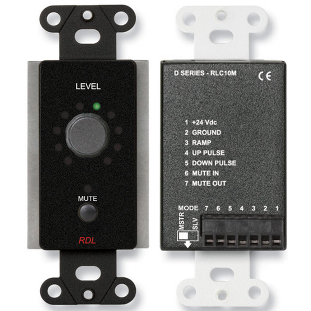 RDL DB-RLC10M Remote Level Control in Decora Wall Plate with Mute (Black)
