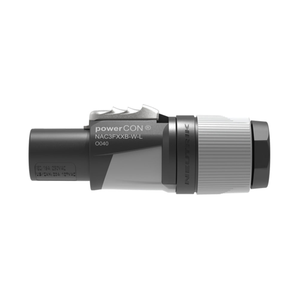 Neutrik NAC3FXXB-W-L - PowerCON Locking AC Mains Output Cable Connector (Gray)